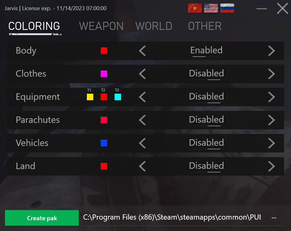 PUBG STEAM Jarvis Pak